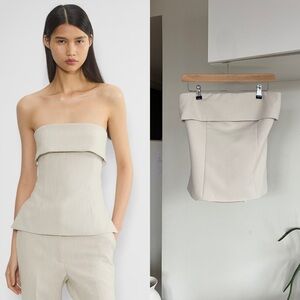 Aritzia Babaton Element Tube Top in Heather Matte Pearl Strapless Tunic Top Sz 6